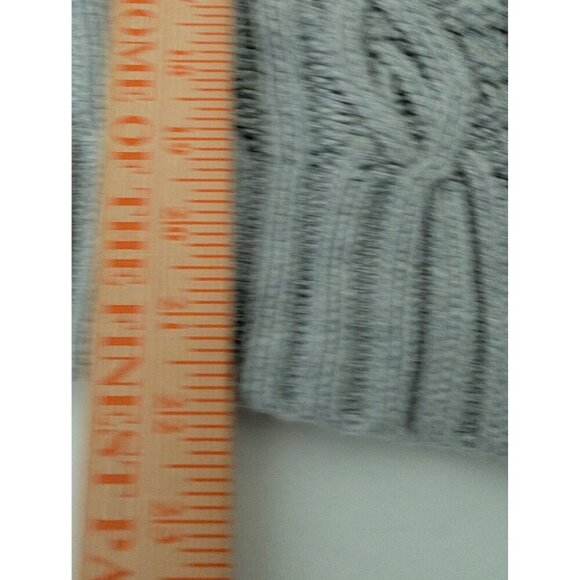 Lands End Cable Knit Drifter Turtleneck Womens Size Medium Gray Chunky Fisherman - Picture 9 of 9